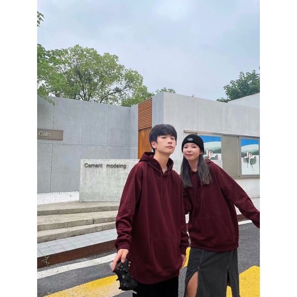 áo hoodie trơn đỏ đô