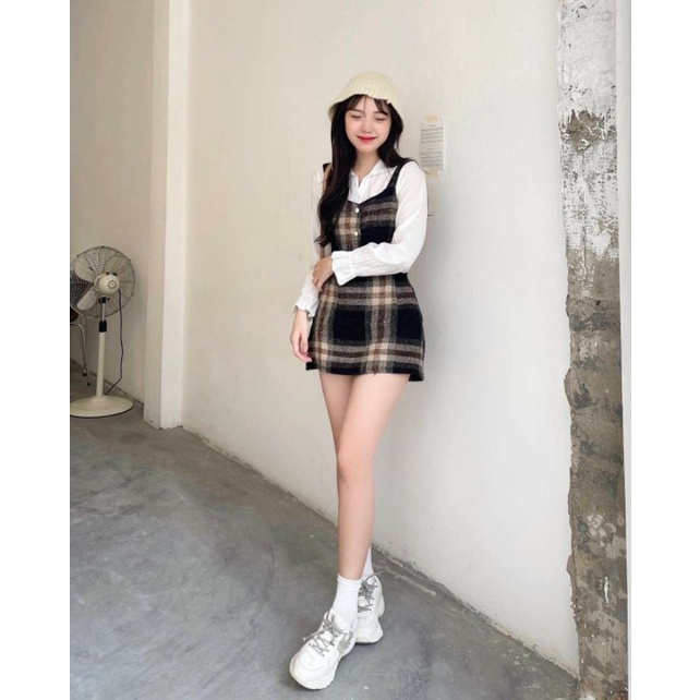 SET VEST BỐ DẠ 3 MÓN: SƠ MI TRẮNG + GILE + CHÂN VÁY