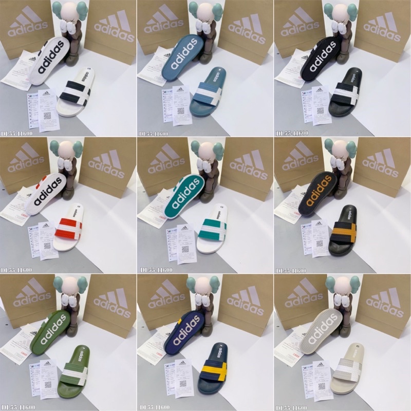 Dép Adidas quai ngang cao - Dép nam quai cao su kèm ảnh thật- Dép Nam vip