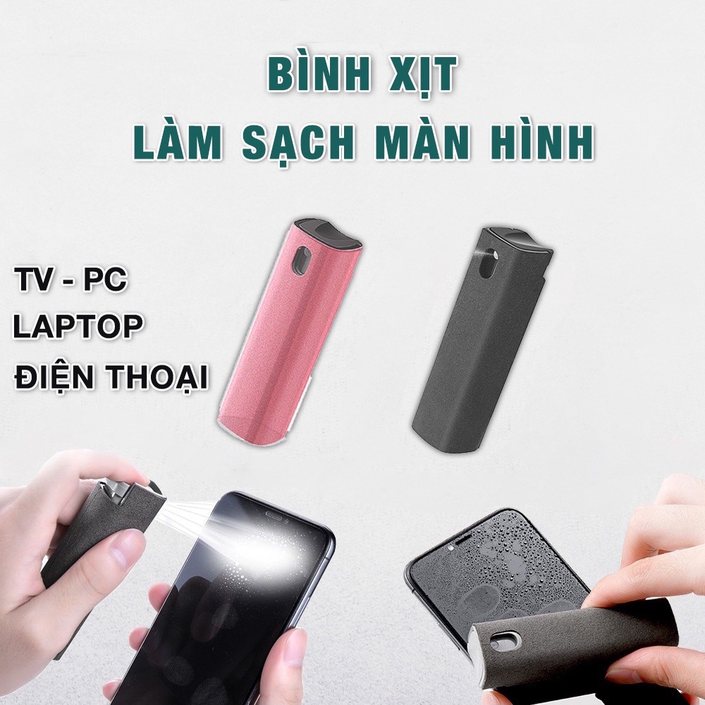 Bộ Vệ Sinh Điện Thoại 2in1 - Bình Xịt Vệ Sinh Làm Sạch Màn Hình Máy Tính Bảng, Laptop, Monitor - Minh An Saigon