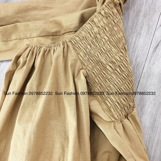 Đầm xinh tay dài cột nơ ngực babydoll dễ thương Sun Fahsion