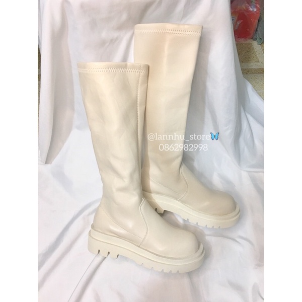 MÃ B024 -(SẴN SIZE CÓ THỂ ĐẶT HÀNG) Boot đùi dáng mona mềm 42cm - đế5cm có 2 màu đen trắng(ảnh thật shop chụp) | BigBuy360 - bigbuy360.vn