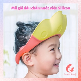 Mũ gội đầu viền silicon cao cấp, chống nước vào tai và mặt bé