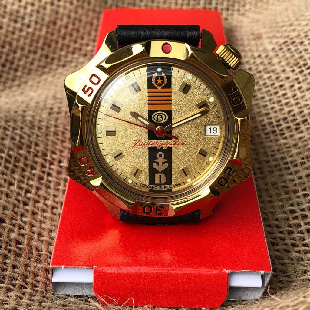 Đồng hồ nam Vostok máy cơ lên giây, size mặt 40, size dây 18. Đồng hồ Nga Vostok Komandirskie 539217