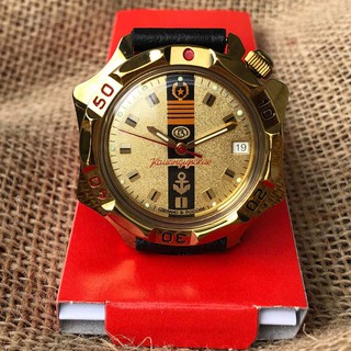 Đồng hồ nam Vostok máy cơ lên giây, size mặt 40, size dây 18. Đồng hồ Nga Vostok Komandirskie 539217