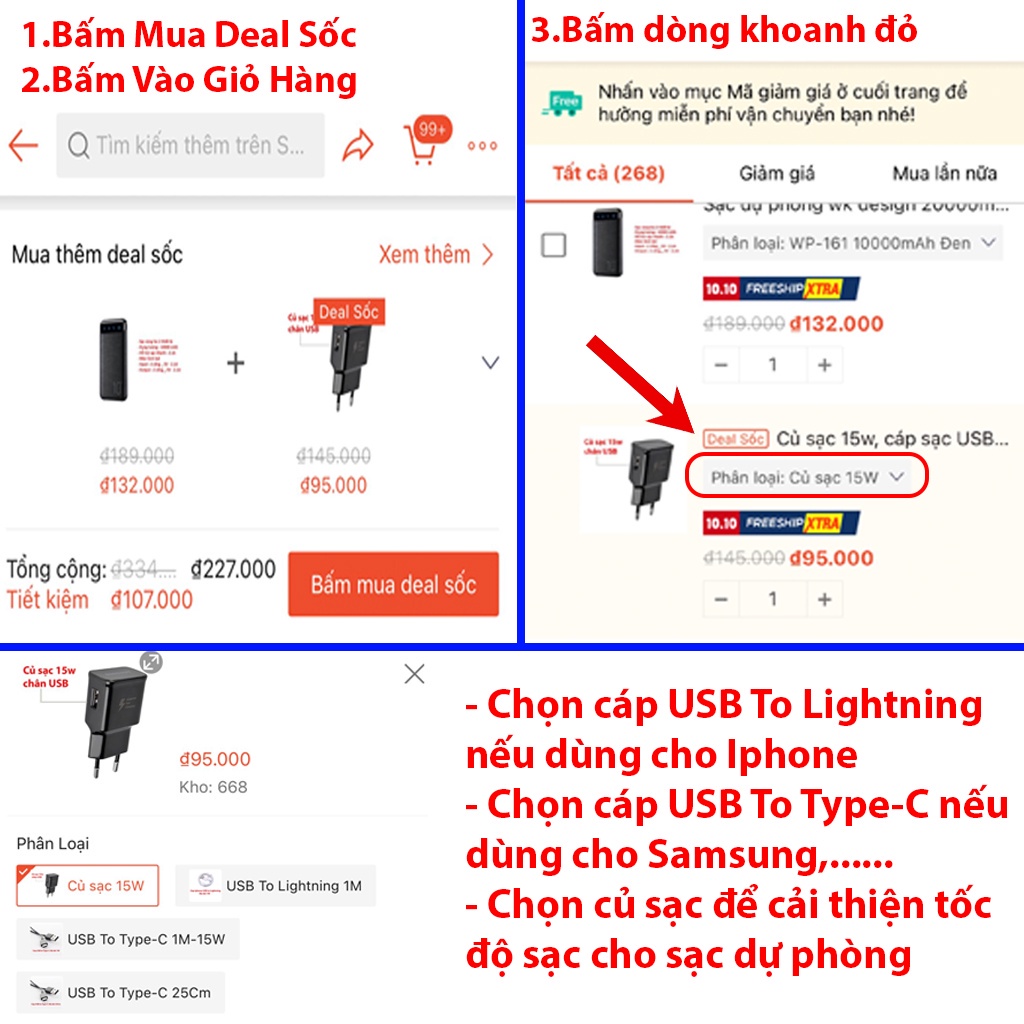 Sạc dự phòng tích hợp màn hình Led Dung Lượng 10000MAH - 20000MAH,tích hợp 3 CỔNG USB và đèn pin