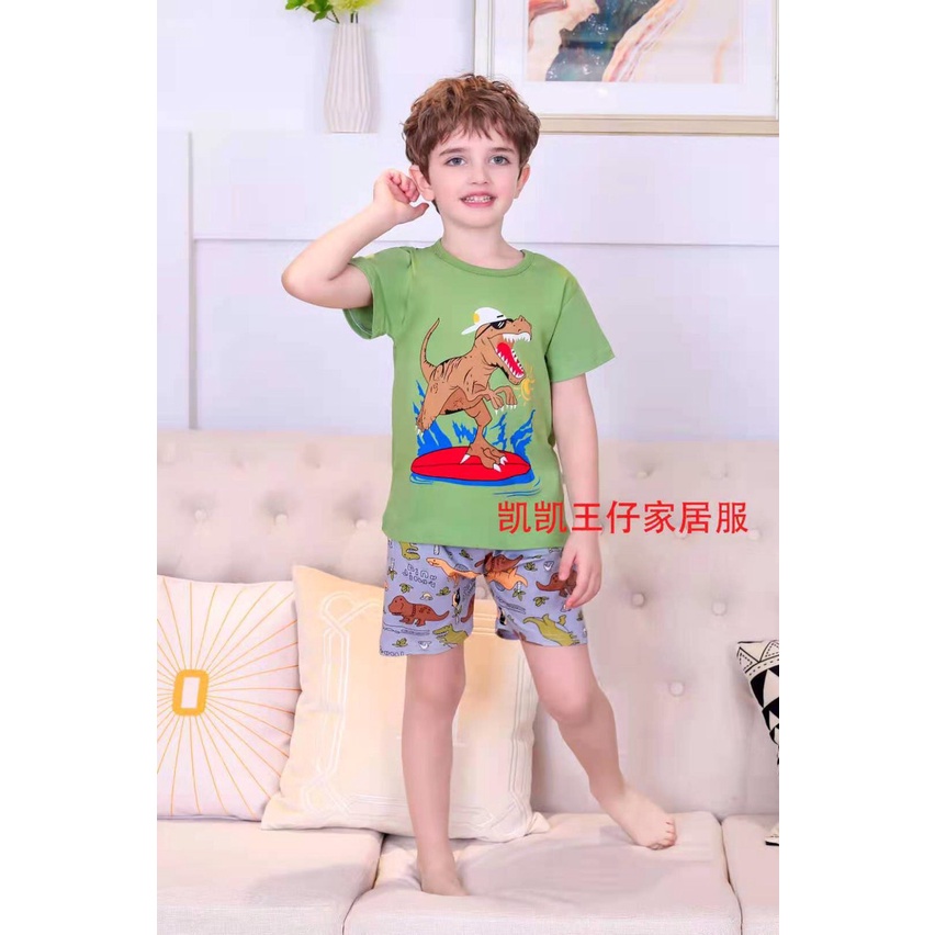 Đồ bộ tay ngắn BINNIE SHOP Đồ bộ mùa hè bé trai từ 7-15kg (0-3 tuổi) chất vải cotton quảng châu xuất hàn KaiKai KTN2