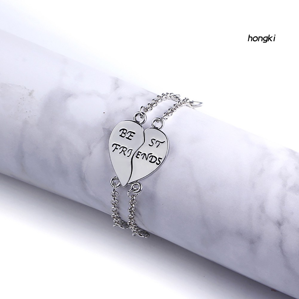 Set 2 vòng tay hình trái tim làm quà tặng cho bạn bè