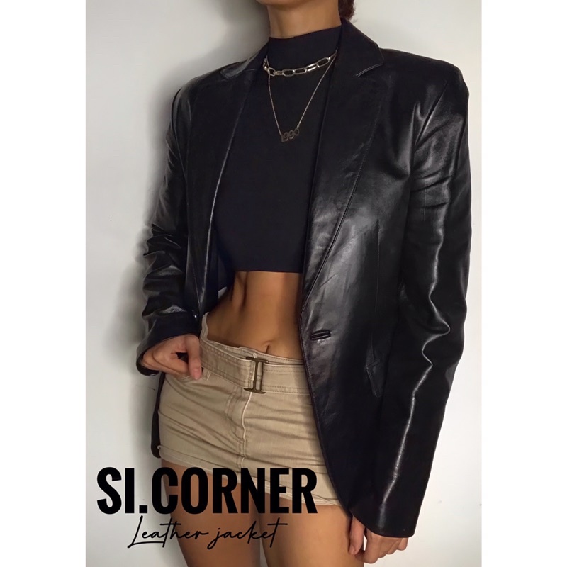 𝗟𝗘𝗔𝗧𝗛𝗘𝗥 𝗝𝗔𝗖𝗞𝗘𝗧 Áo khoác vest , blazer da thật 2hand