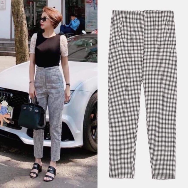 Quần âu kẻ zara
