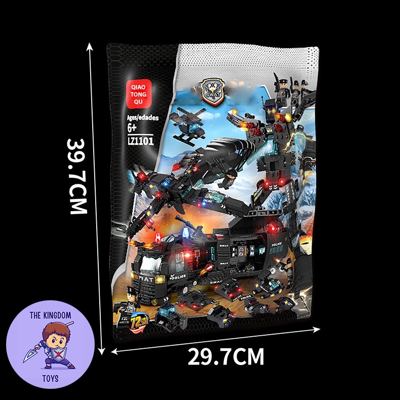 Đồ Chơi Lắp Ráp Mô Hình Cảnh Sát SWAT ROBOT / Máy Bay Trực Thăng / Xe Chỉ Huy / Cảnh Sát Đặc Nhiệm 750 Chi Tiết