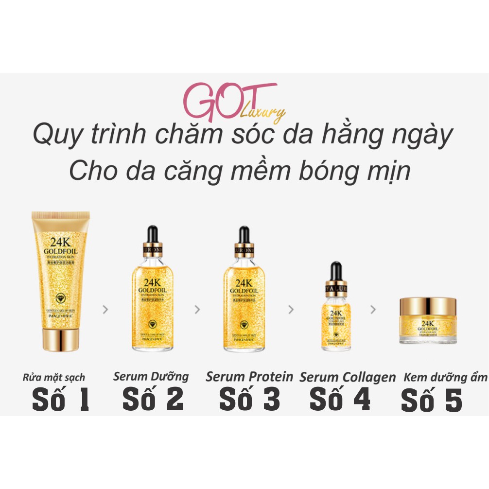 Bộ Mỹ Phẩm Dưỡng Da Cao Cấp 5 Món Tinh Chất Gold 24K Chăm Sóc Làm Trắng Dưỡng Ẩm Da Images Hàng Nội Địa Trung