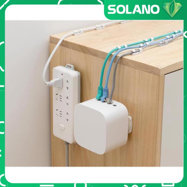 Giá đỡ dán tường SOLANO treo ổ điện, hộp đựng giấy ăn, bộ phát wifi, điều khiển đa năng tiện dụng HG-001182