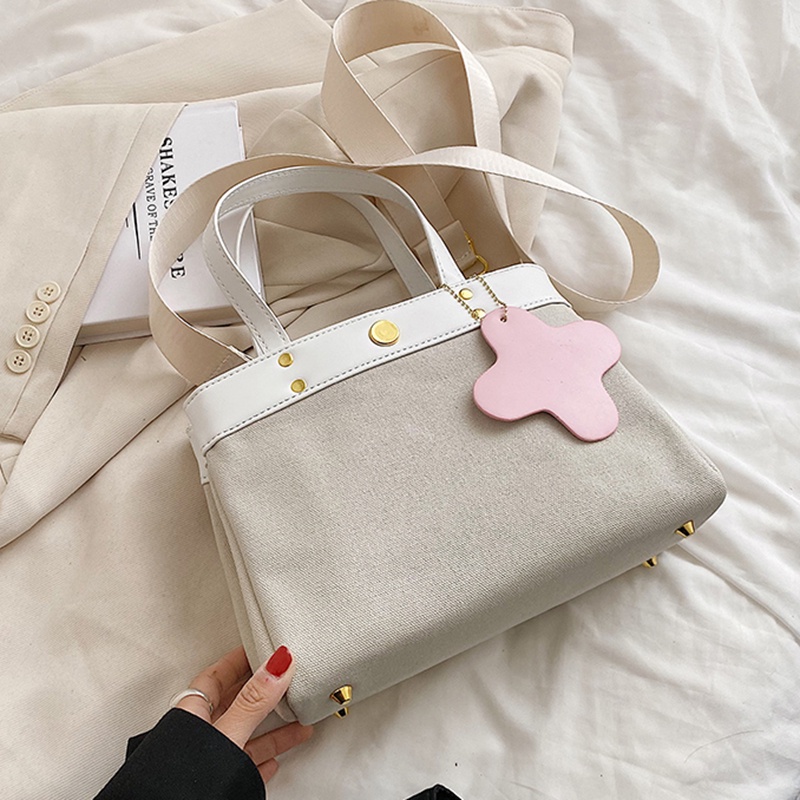 IELGY Túi Đeo Vai Vải canvas Dây Bản Rộng Phong Cách Hàn Quốc Dành Cho Nữ