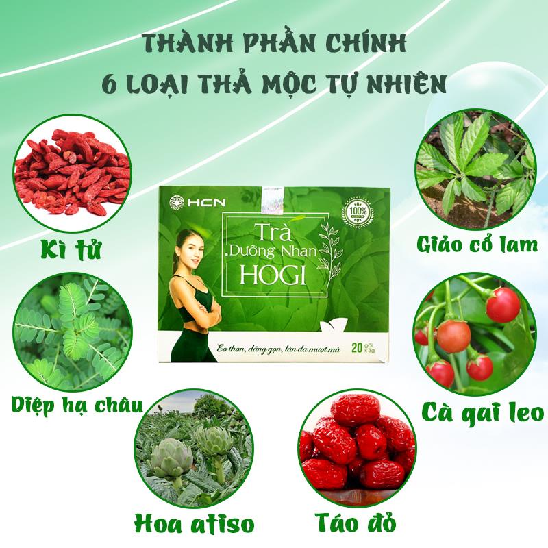 Trà dưỡng nhan - Trà thảo mộc HOGI 100% tự nhiên hộp 20 gói x 3g