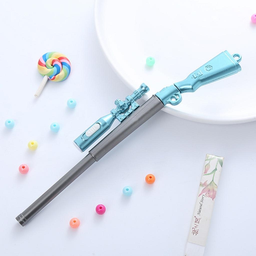 Bút Bi Mực Gel Cute EDUSKY Cây Viết Súng Bắn Tỉa Sáng Tạo Có Đèn Pin Chiếu Sáng Khi Viết Trong Tối