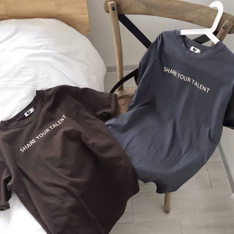 Áo thun tay lỡ form rộng - phông nam nữ cotton oversize - T shirt Share your talent - 2N Unisex