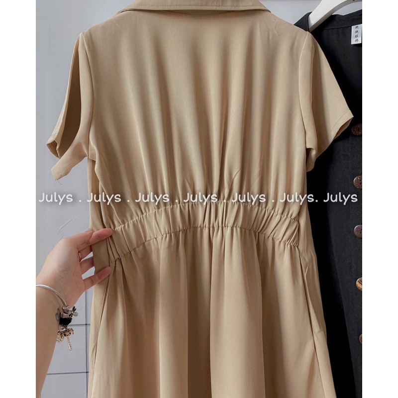 [Mã SKAMA06 giảm 8% tối đa 50K đơn 250K] Váy cổ vest cài cúc (ảnh thật shop chụp kèm video cận chất) | BigBuy360 - bigbuy360.vn