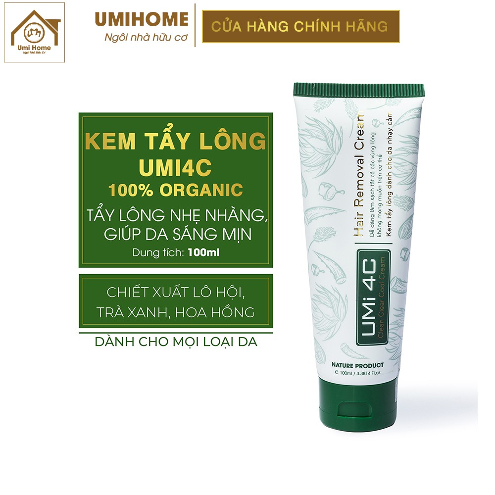 Kem tẩy lông UMi 4C Hair Removal Crean 100ml UMIHA ORGANIC dành cho da nhạy cảm