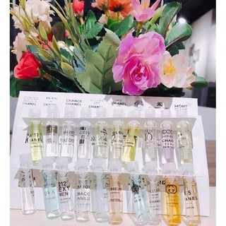 Set nước hoa test mini 20 chai 20 mùi 20 hãng khác nhau