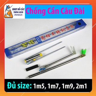 Chống cần câu đài, câu đơn Siêu Bền Full Inox Đủ kích thước 1m5 1m7 1m9 2m1 giá đỡ cần câu đài, giá để cần câu cá, chống