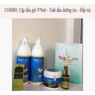 Cặp Dầu Gội Xả TOP CARE  ARGAN  OIL 970ML 500ML  HÀNG CHÍNH HÃNG