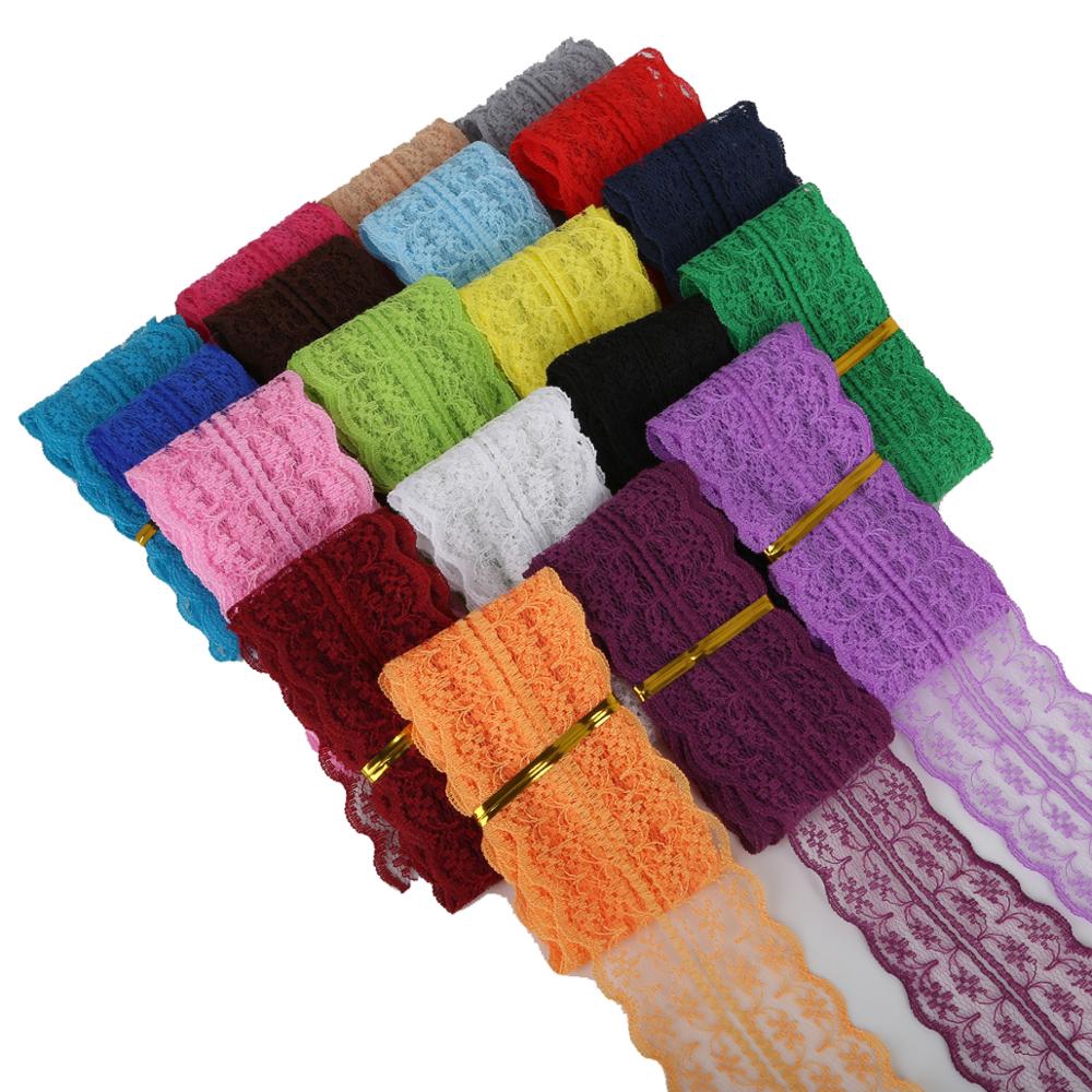 Cuộn vải ren chiều rộng 45mm không co giãn thích hợp để trang trí nhà dài 5 yard