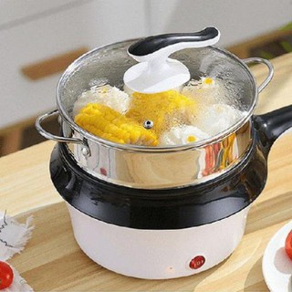 Nồi đa năng mini siêu tốc 2 tầng kèm nồi hấp lẩu mini nấu mì tiện dụng