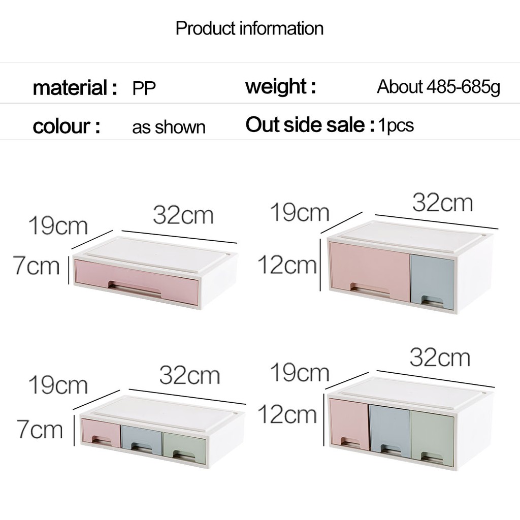 Hộp ngăn kéo JUJIAJIA đựng đồ nhiều lớp bằng nhựa PP