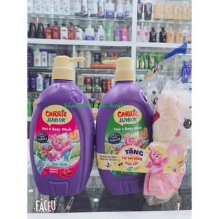Sữa tắm gội toàn thân em bé tinh chất sữa Carrie Junior 700ml