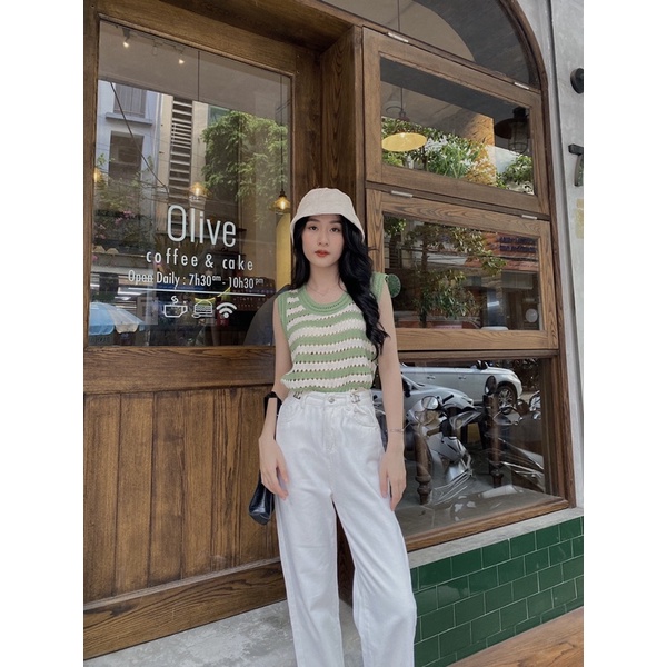 Áo Tanktop len kẻ ngang