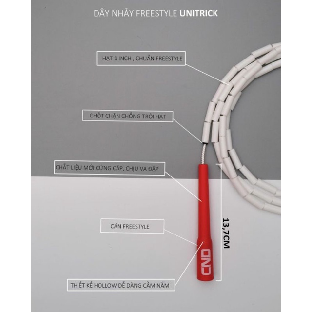 Dây nhảy Freestyle UNITRICK - Freestyle Beaded Unitrick chuyên dụng mới tập, kỹ năng, skills, TRICKS