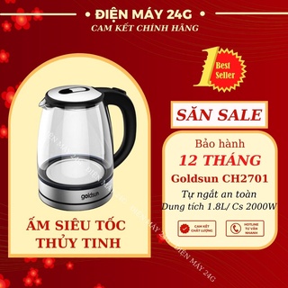 Mua Ấm siêu tốc thủy tinh cao cấp Goldsun CH2701  bình đun nước cách nhiệt tốt bảo vệ an toàn cho người sử dụng chính hãng