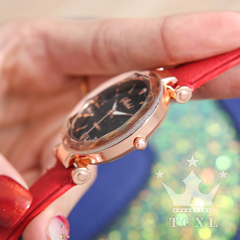 Đồng hồ nữ mặt tròn dây kim loại phong cách doanh nhân