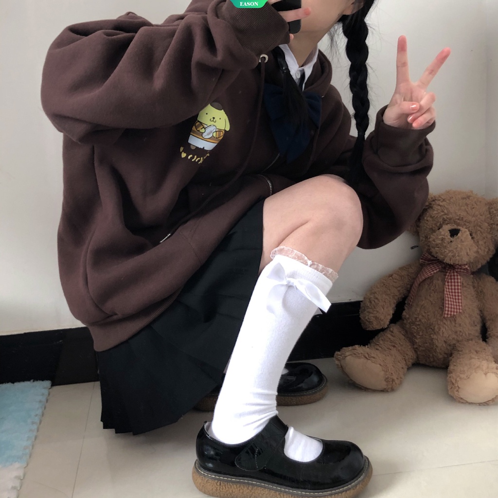 Áo Khoác Hoodie Có Khóa Kéo In Họa Tiết Hoạt Hình Cinnamoroll Dễ Thương Thời Trang Cho Nữ Năm 2021