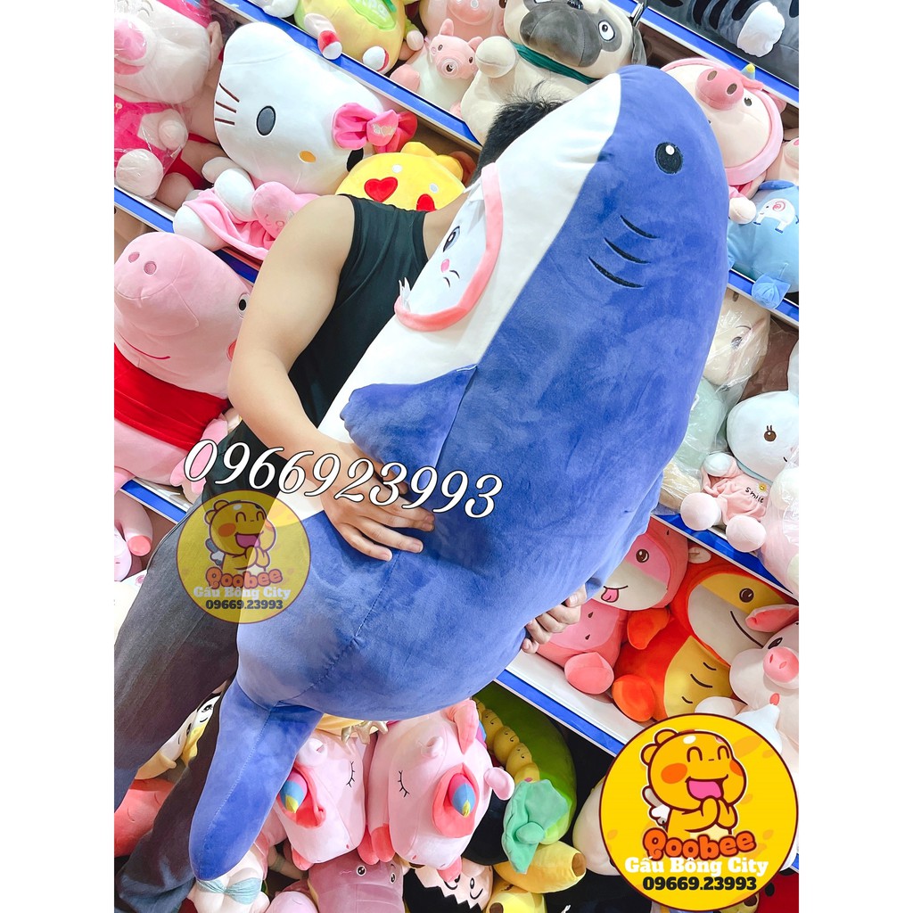 Gấu Bông Cá Mập Mặt Mèo Baby Shark Siêu To - Cá Mập nhồi Bông Cao Cấp