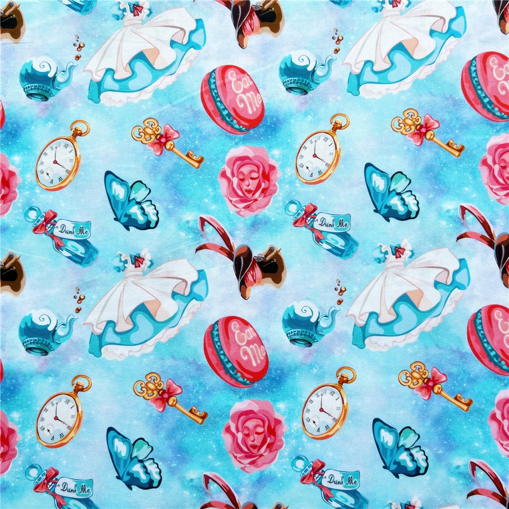 Tấm Vải Cotton In Hình Lá Bài Tây Xanh Độc Đáo