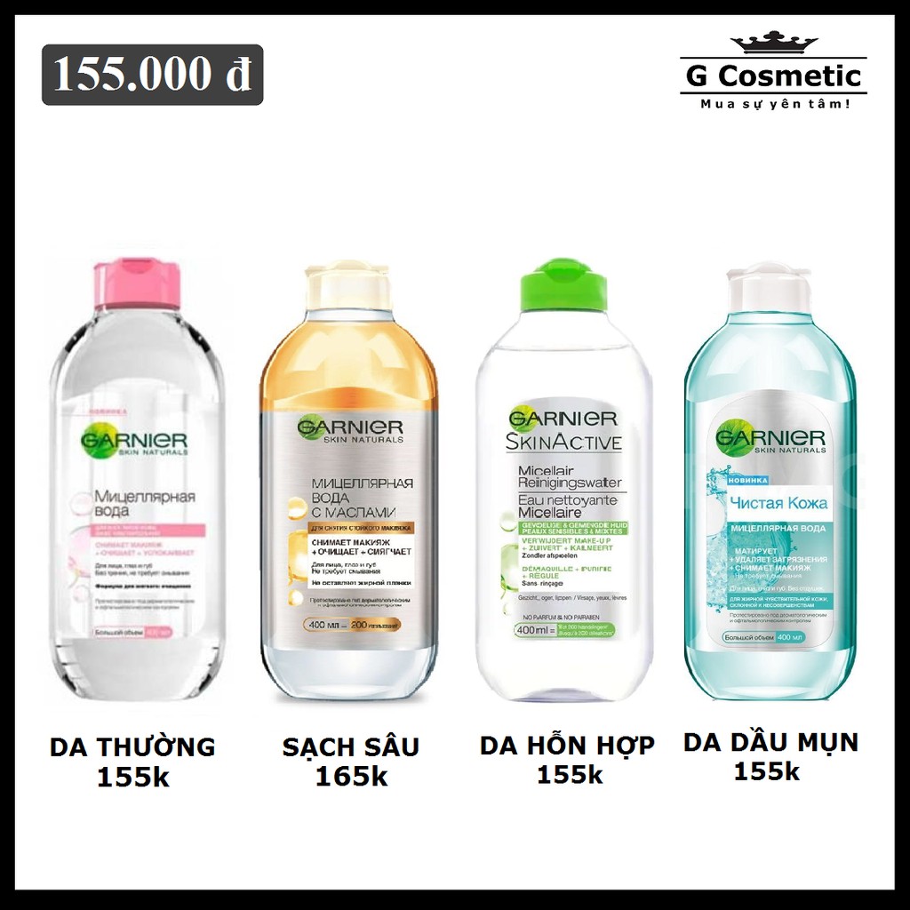 Nước tẩy trang Garnier 400ml