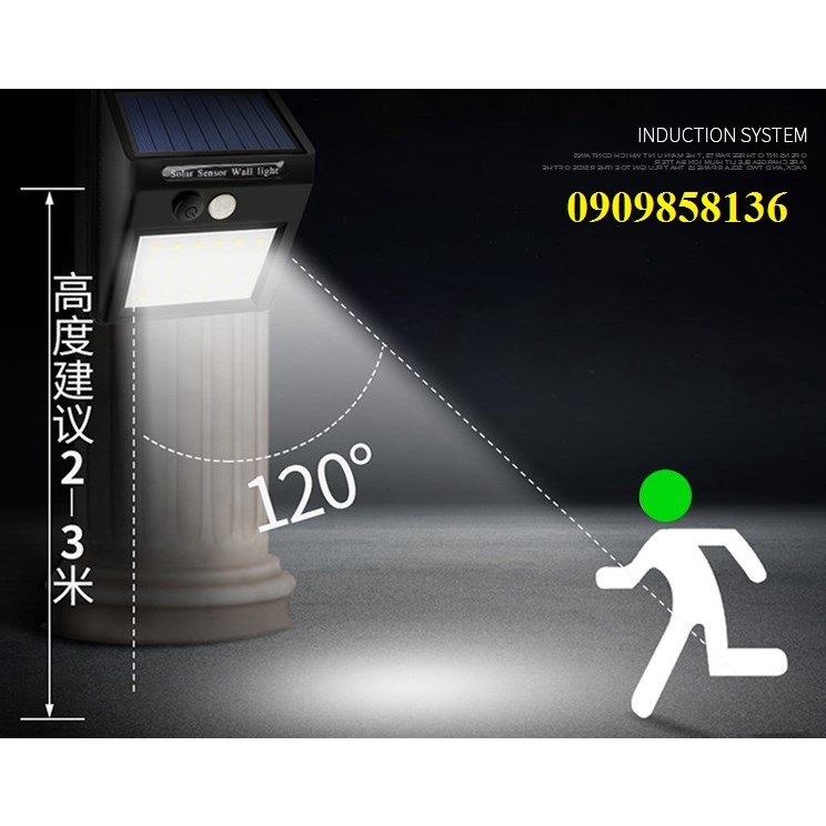 Đèn năng lượng mặt trời 30 led siêu sáng không tốn điện 3 chế độ sáng TỒN KHO PIN CHAI