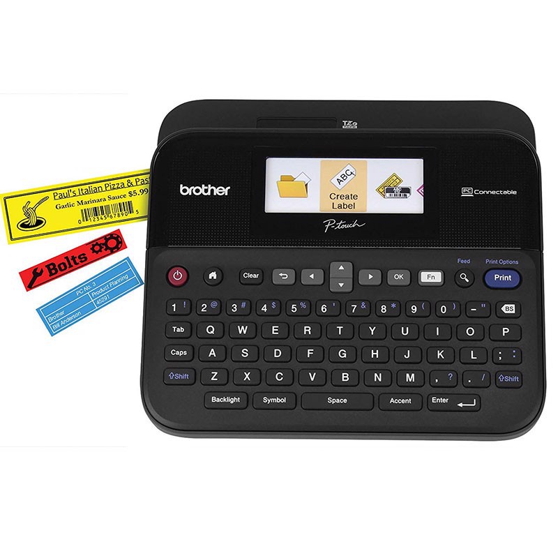 Máy in tem nhãn Brother P-touch PTD600 (in màu, kết nối PC, độ phân giải cao - Đen)