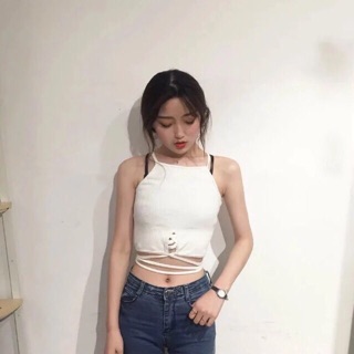 CropTop Yếm Đan Dây Bụng