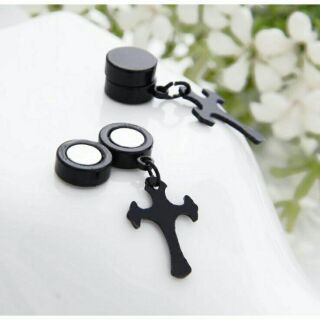 Bông tai nam châm hình chữ thập