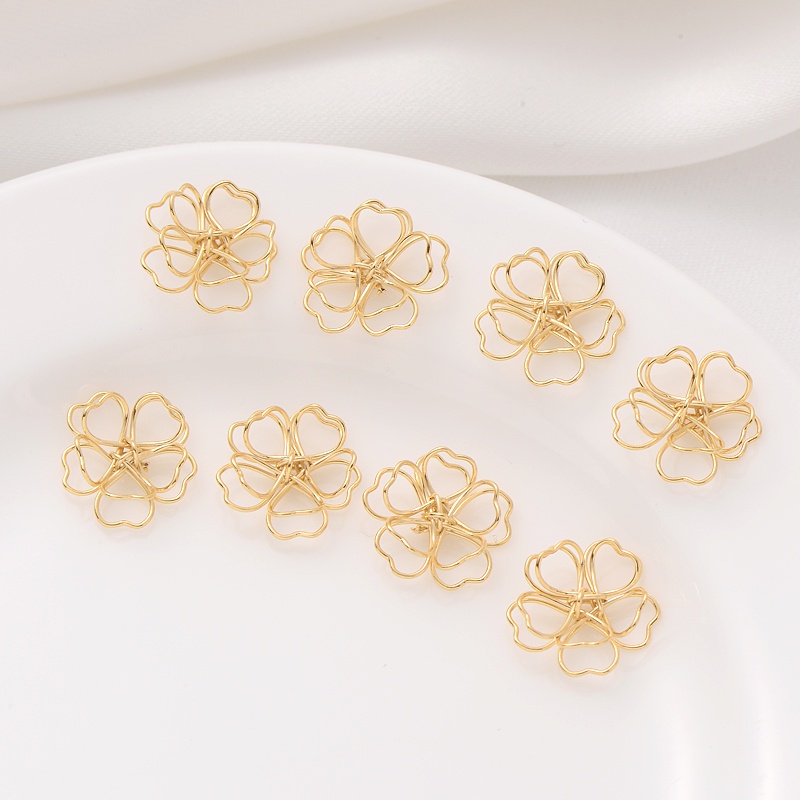 Mặt Trang Sức Hình Bông Hoa Bằng Đồng 14K Màu Sắc Ba Chiều diy