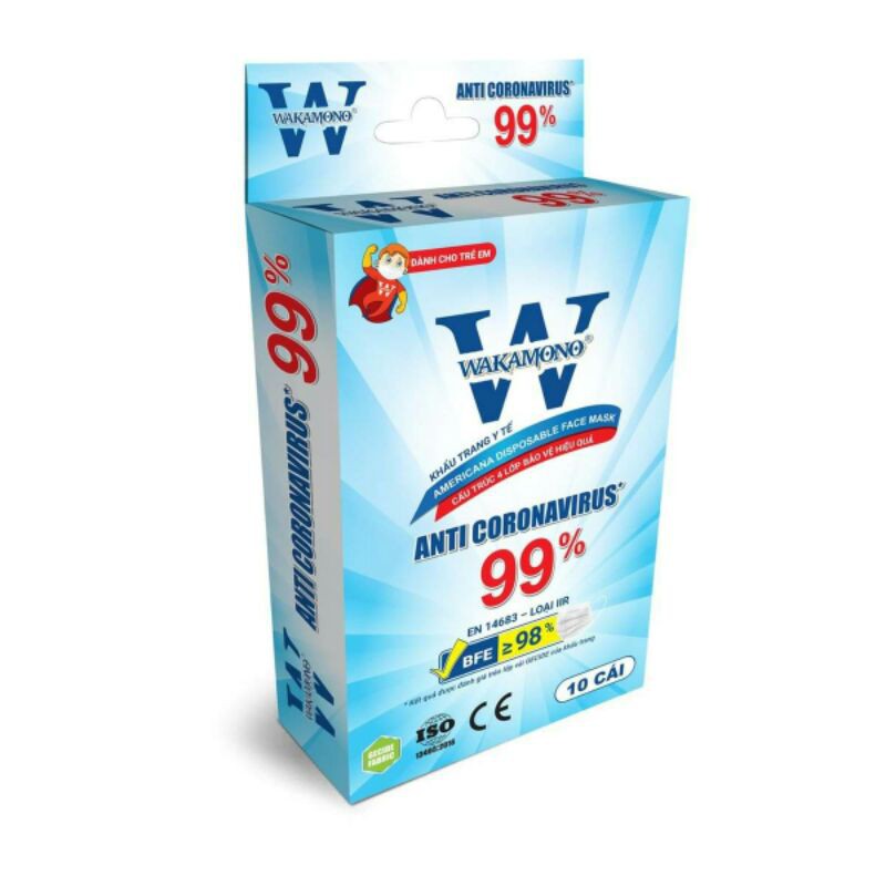 Khẩu trang WAKAMONO ( hộp 10 cái 4 lớp) | BigBuy360 - bigbuy360.vn