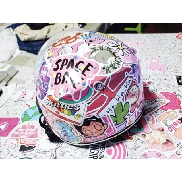 [FREESHIP 40K] SET 50 MIẾNG STICKER CÔ GÁI VSCO PINK VĂN HÓA LICH SỬ DÁN NÓN BẢO HIỂM, LAPTOP, VALI, TỦ, BÀN HỌC