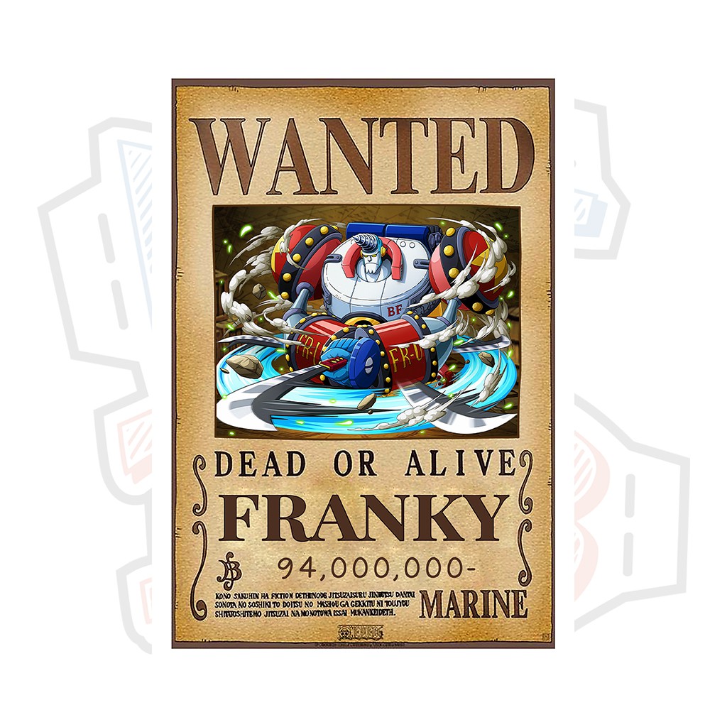 Poster truy nã Franky ver 2 (Timeskip) - One Piece