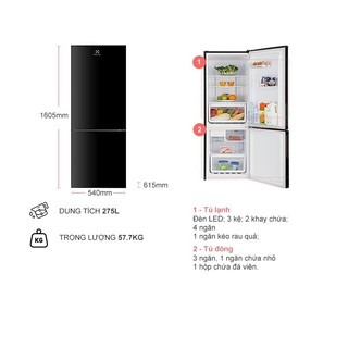 EBB2802H-H - TỦ LẠNH ELECTROLUX 275 LÍT EBB2802H-H