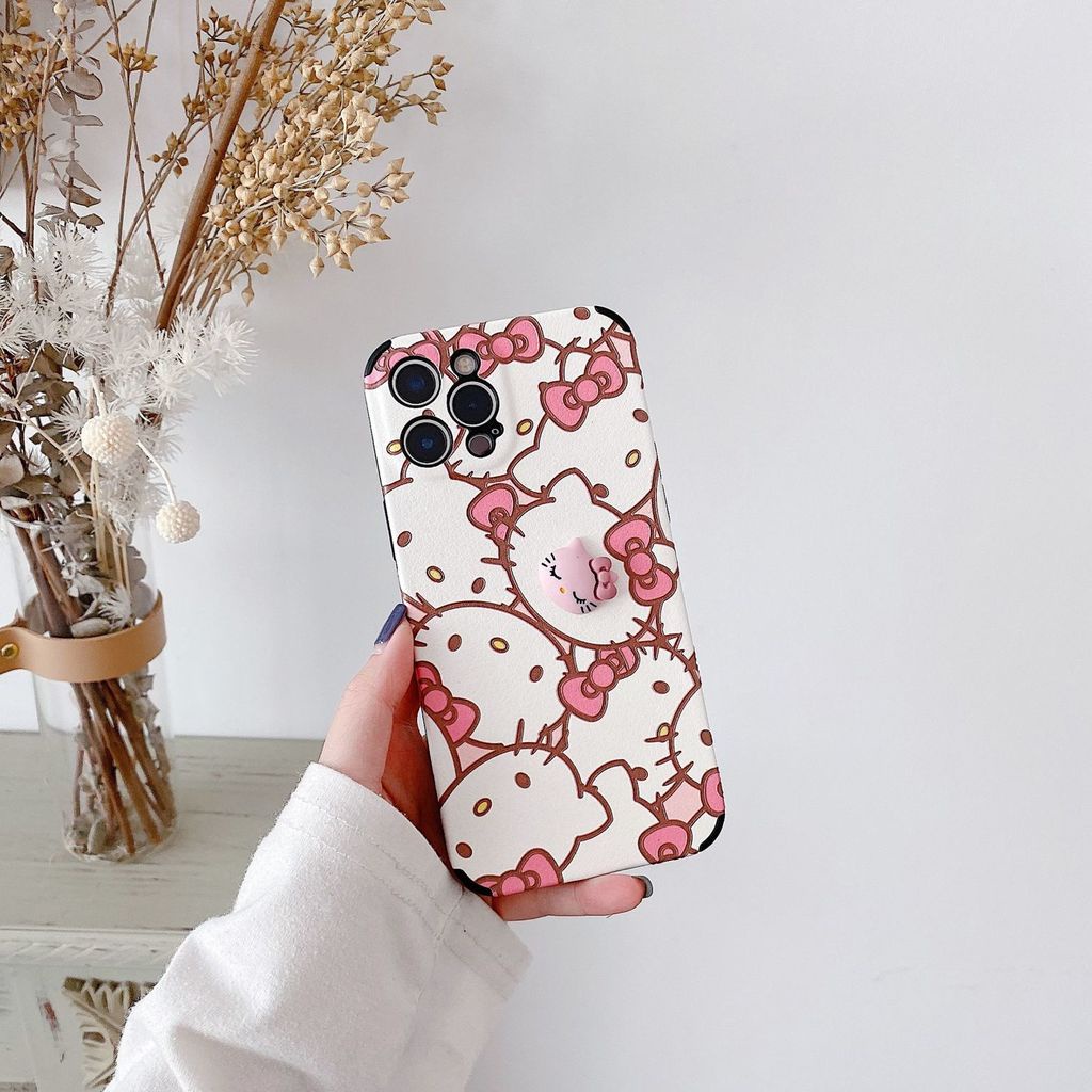 Ốp Điện Thoại Họa Tiết Hoạt Hình Mèo Hello Kitty Dễ Thương Cho iphone 12 11 Pro Max X Xs Max Xr 7/8 7plus/8plus Qvp8