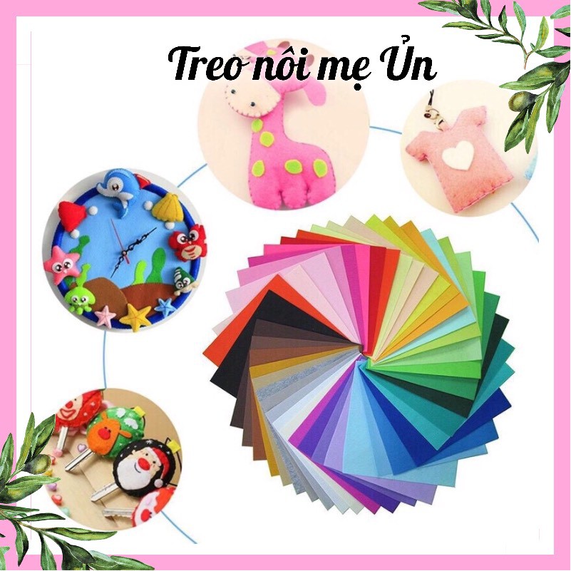 Vải nỉ mềm, dạ mềm khổ 22x22, 45x45 may thú treo nôi, đồ chơi handmade