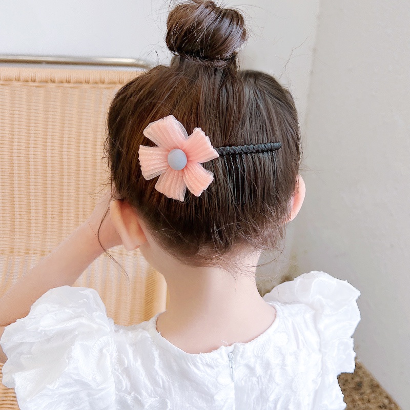 Kẹp Tóc Đính Kim Sa Hình Hoa Bướm Dễ Thương Phong Cách Hàn Quốc Cho Bé Gái